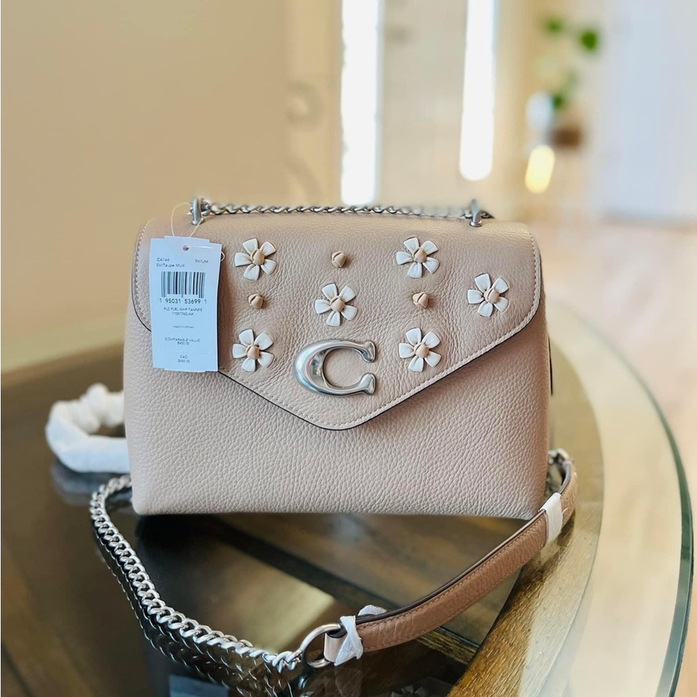 Coach Tammie Shoulder Bag With Floral Whipstitch